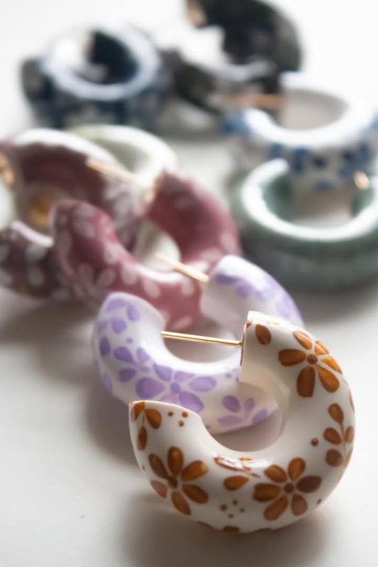 Hand Painted Chunky Hoops