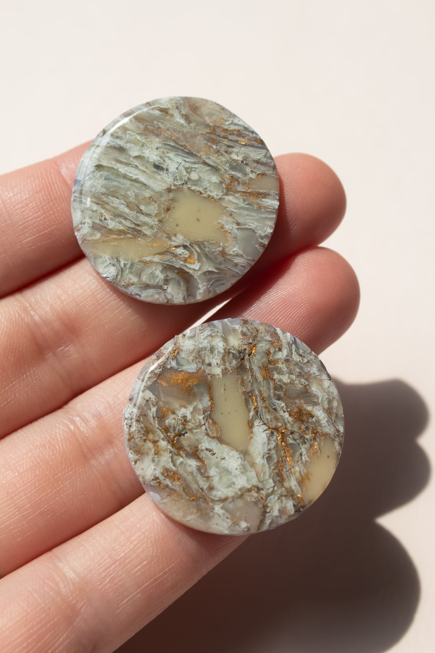 OOAK Neutral Stone | Button Studs