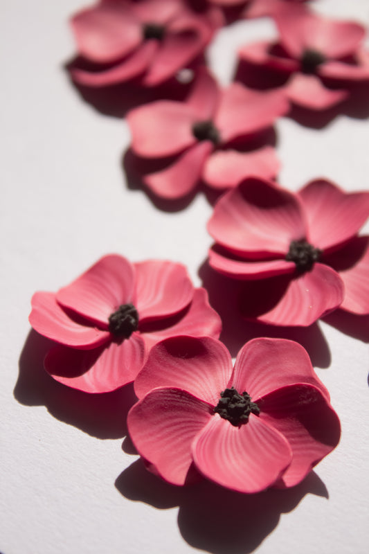 Pink Floral Studs